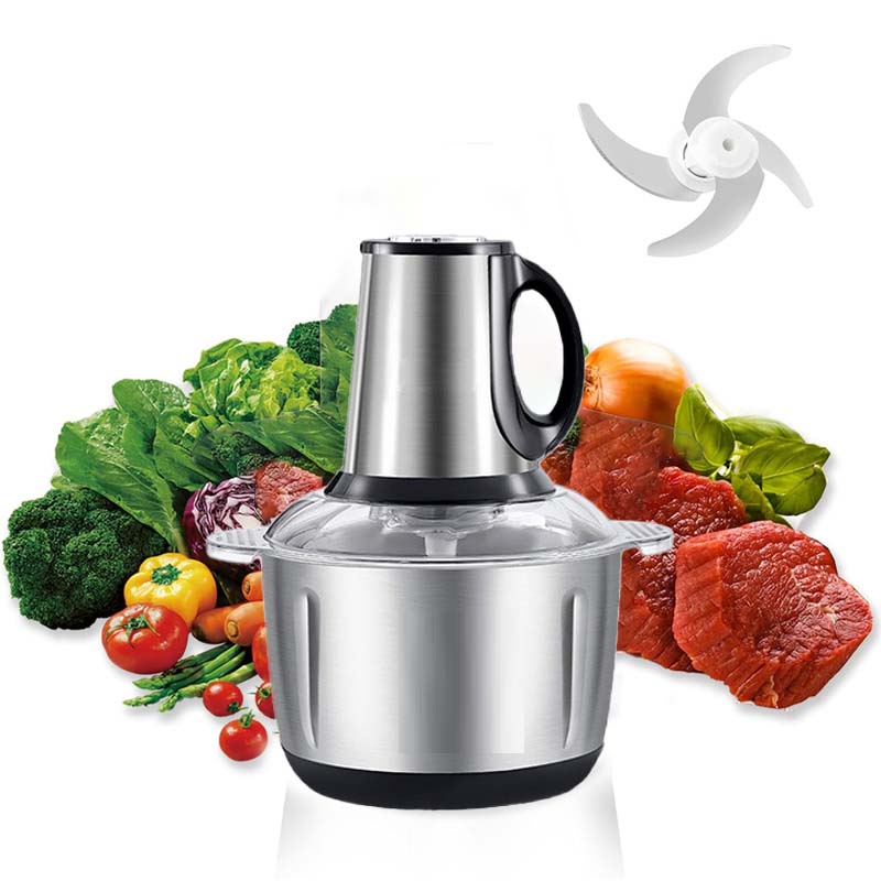 2-in-1 Stainless Steel Electric Meat Grinder & Food Processor – 6 Blades, 3.8L Capacity, Powerful Motor for Efficient Home and Restaurant Food Preparation