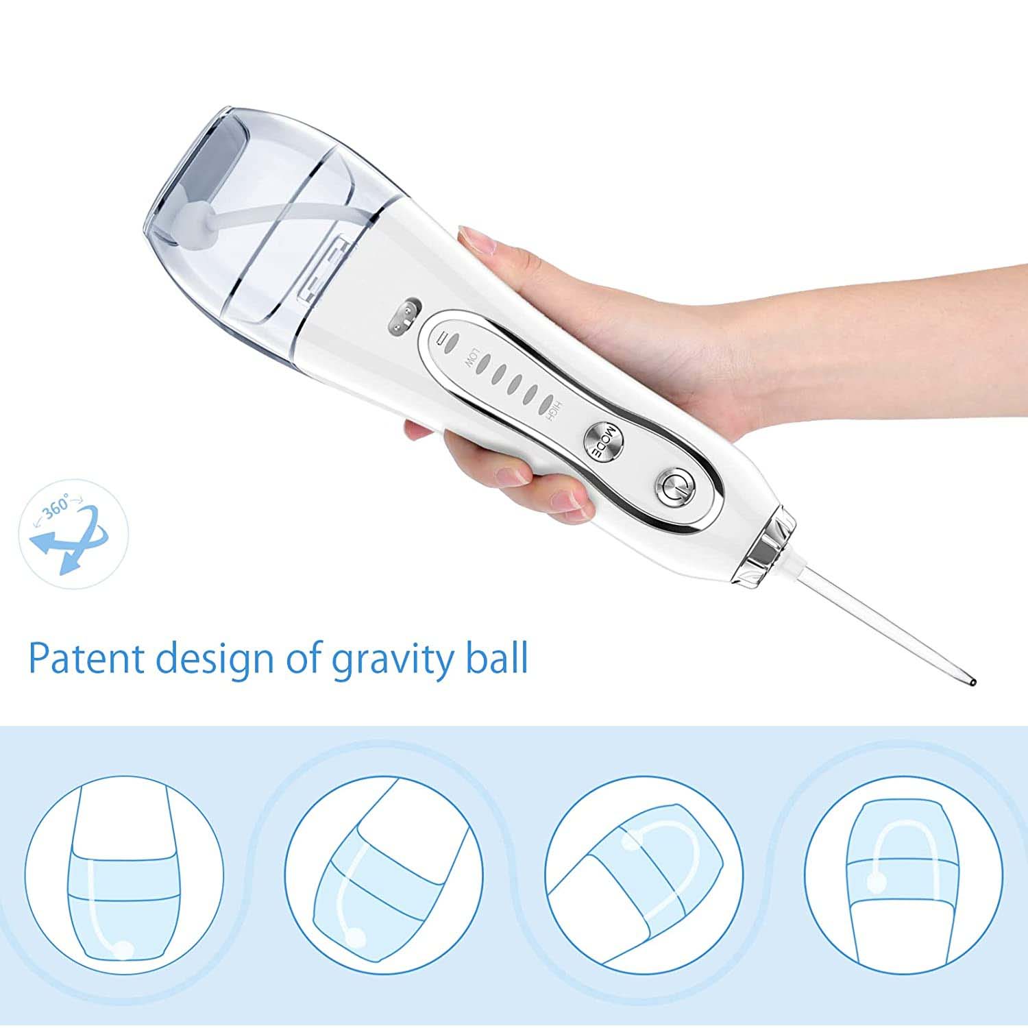 Portable Dental Water Flosser | 300ml Advanced Oral Care Device in White Edition