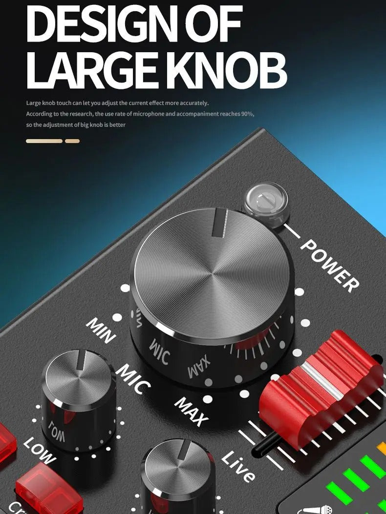 V88 Live Sound Card Mixer – Compact USB Audio Mixer with Built-In Effects for Mobile Streaming