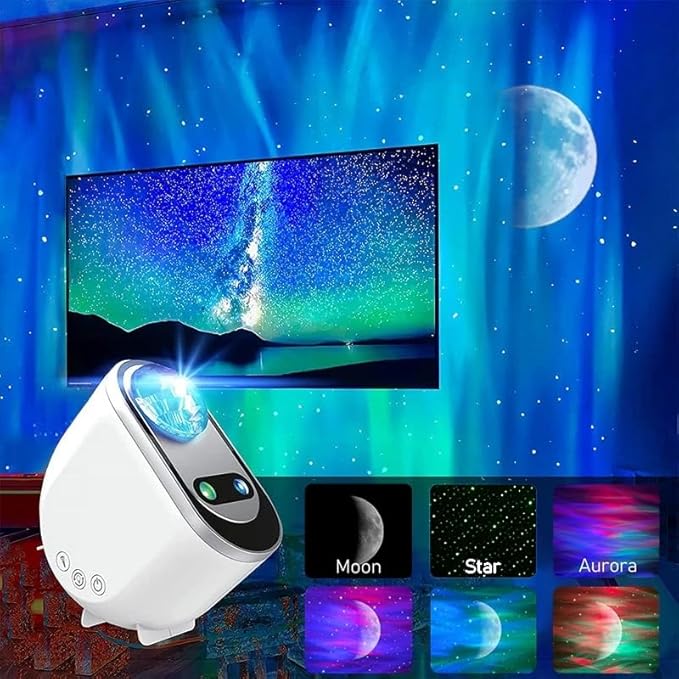 Galaxy Star Projector – 3-in-1 Aurora Borealis LED Light Projector with Bluetooth Speaker, White Noise, and Customizable Lighting Modes