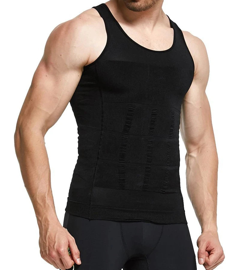 Men’s Slimming Body Shaper Compression Shirt | Abdomen Slimming Vest | Tummy Control Waist Shaper | Breathable and Comfortable | Muscle Support Shaping Tee