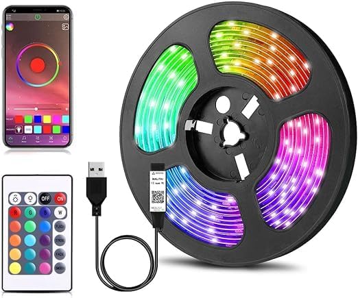 5m Bluetooth LED Strip with USB RGB TV Backlight | App Control & Music Sync