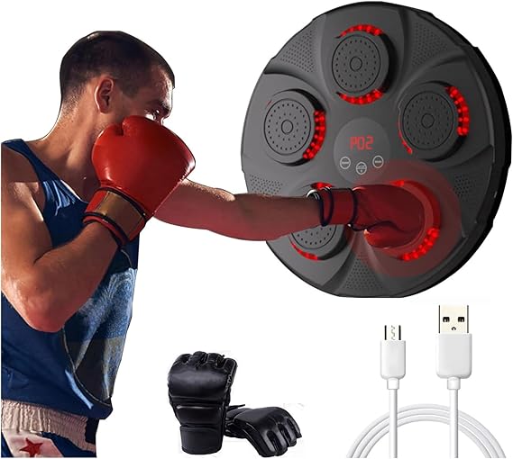 Music Boxing Machine | Smart Punching Equipment with LED Screen & Reaction Targets | Home Fitness & Fun Gift