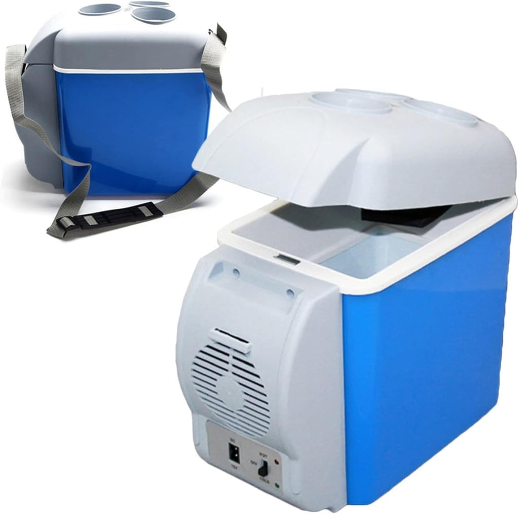 Compact 12V 7.5L Mini Car Fridge | Dual Cooler & Warmer Portable Travel Refrigerator