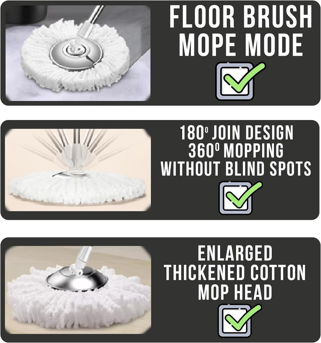 Easy Spin Mop & Bucket Set | 360° Rotating Mop with Stainless Steel Handle