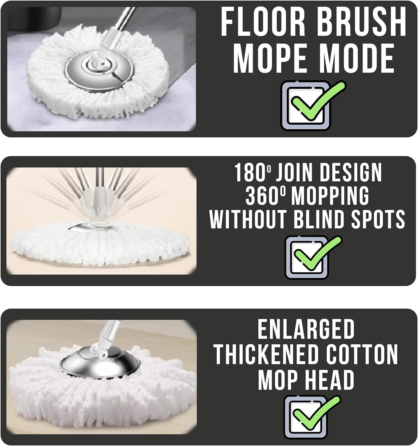 Easy Spin Mop & Bucket Set | 360° Rotating Mop with Stainless Steel Handle