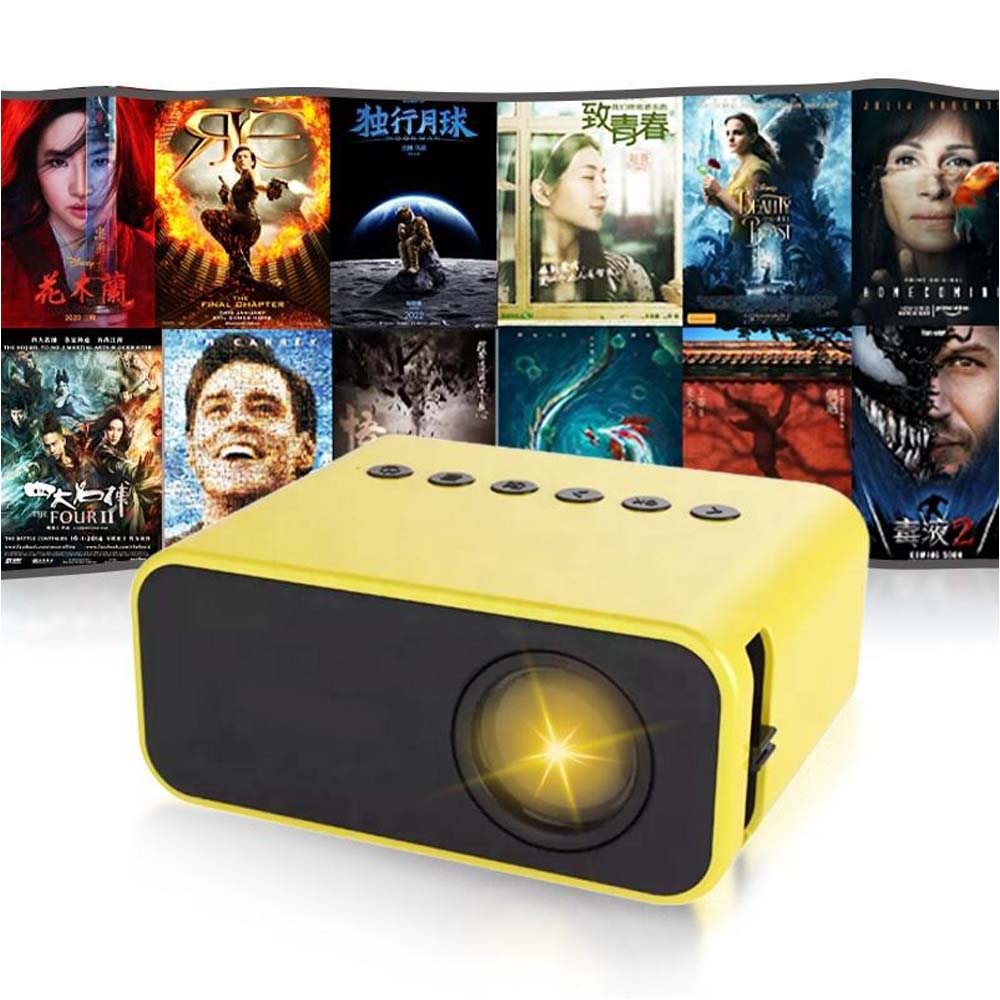 Mini Pocket Projector - HD Portable Movie Projector, Phone Screen Mirroring, Home Entertainment, Compact Yellow Design