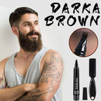 Waterproof Beard Filler Pen Kit | Contoured Beard Pen with Brush | Long-Lasting & Sweatproof Beard Pencil | Perfect for Patchy Beards