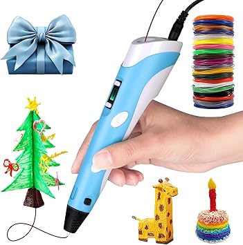 3D Pen Upgrade | Intelligent Printing Pen with LCD Screen & 12 PLA Colors for Creative Fun