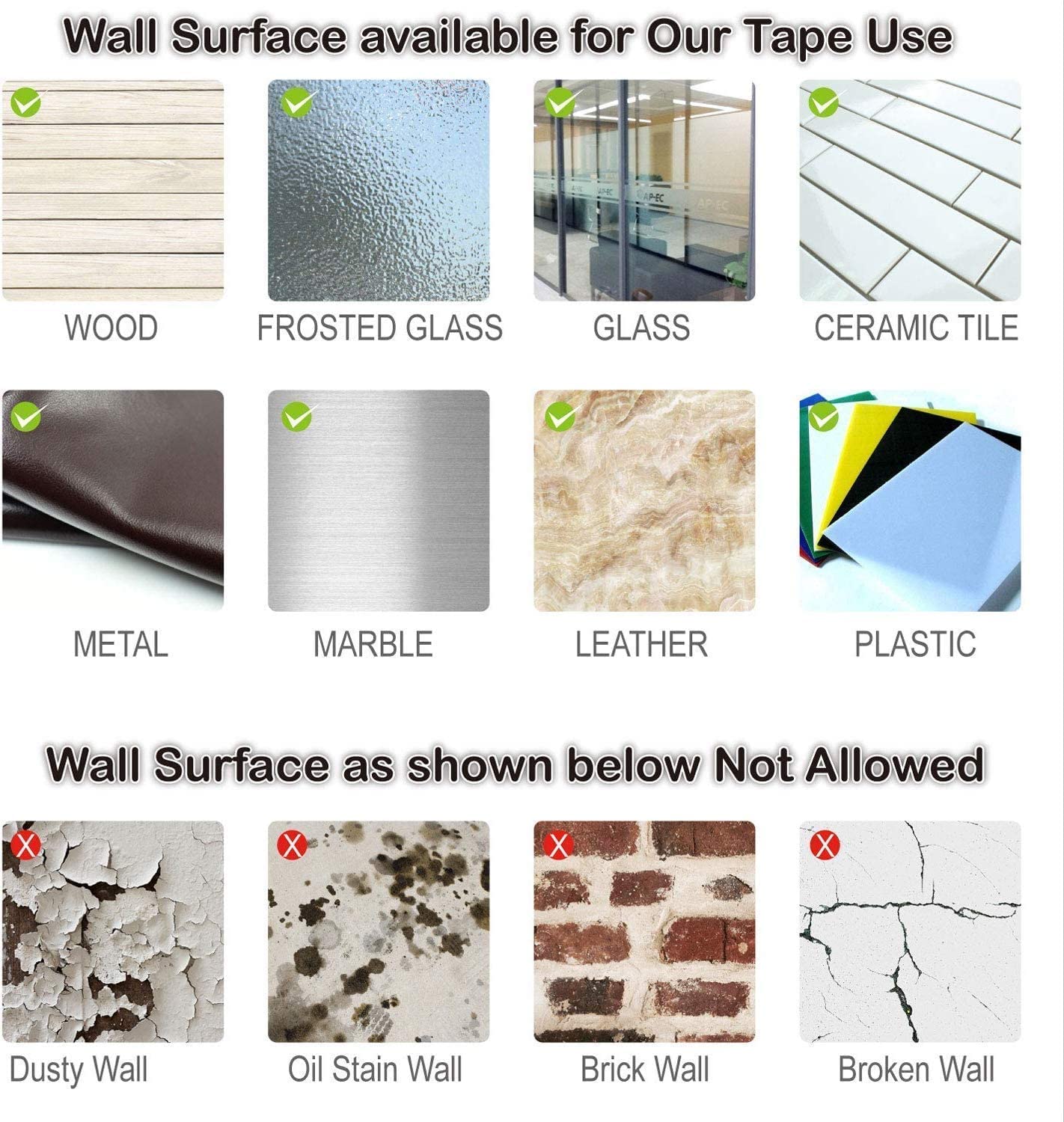 Strong Double-Sided Tape Heavy Duty | Versatile Indoor Adhesive for Mounting | No Drilling or Screws | Non-Toxic, Residue-Free, Super Sticky Grip