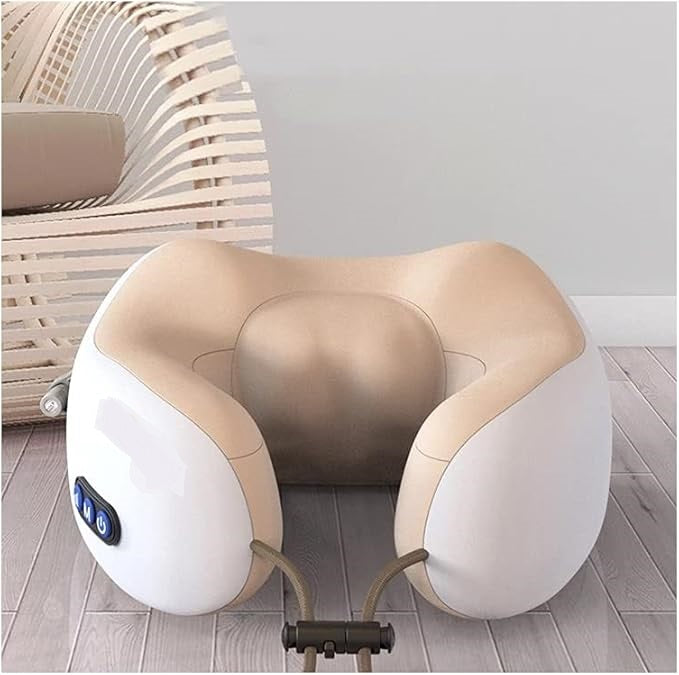 Neck U-Shaped Vibrating Travel Massage Pillow | Ultimate Comfort & Relaxation | Portable for Travel & Home Use