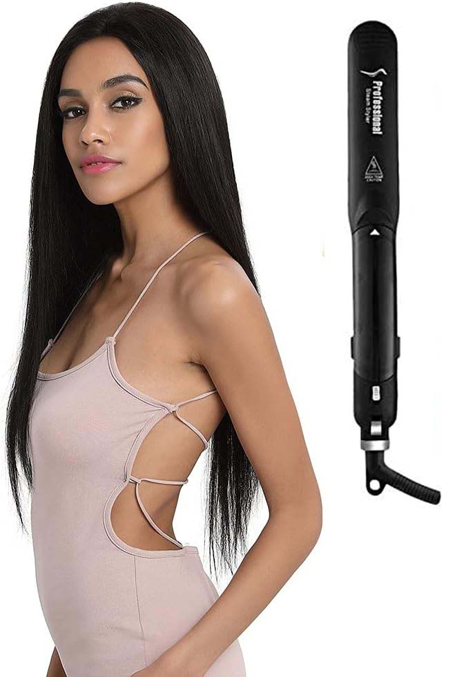 Professional Steam Ceramic Hair Straightener & Curling Iron | 3-in-1 Ionic Vapor Styler