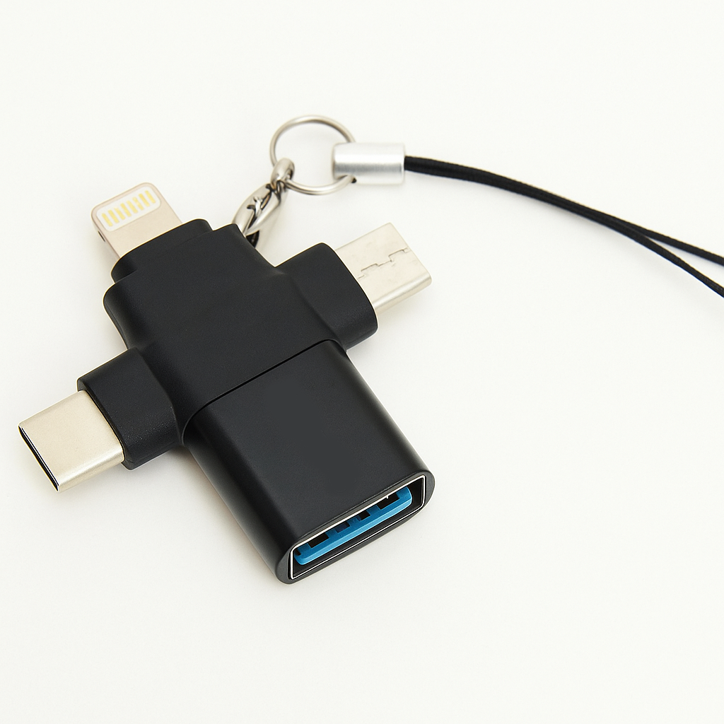3-in-1 OTG Adapter – USB 3.0 High-Speed Hub with SD/TF Card Reader & Charging Port | Universal Connector for Smartphones, Tablets, Laptops & More