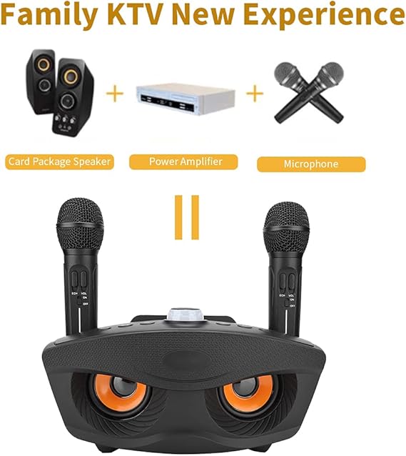 Wireless Bluetooth Speaker with Dual Microphone Set | Portable Karaoke System for Home, Parties & Events