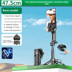 P15mini-C Magnetic Selfie Stick | Bluetooth Remote, 47.5cm Extendable Selfie Pole | Multifunctional Camera Assistant for iPhone & Android Smartphones, Travel & Vlogging