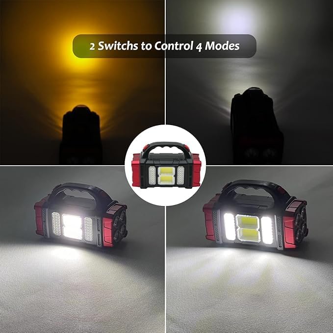 Solar Lantern Flashlight – USB Rechargeable, 4 Modes, Waterproof Emergency Light for Camping & Power Outages