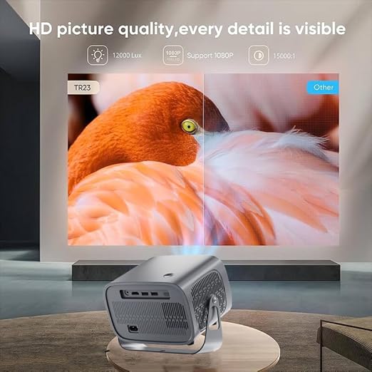 Portable Mini Projector – Compact 3D LED Home Theater System with Full HD 720P Support, Smart TV Compatibility, and Plug-and-Play Setup