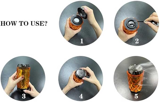 Elegant USB Rechargeable Incense Burner – Portable Oud & Bakhoor Fragrance Diffuser (Orange)