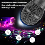 Wireless Bluetooth Speaker with Dual Microphone Set | Portable Karaoke System for Home, Parties & Events