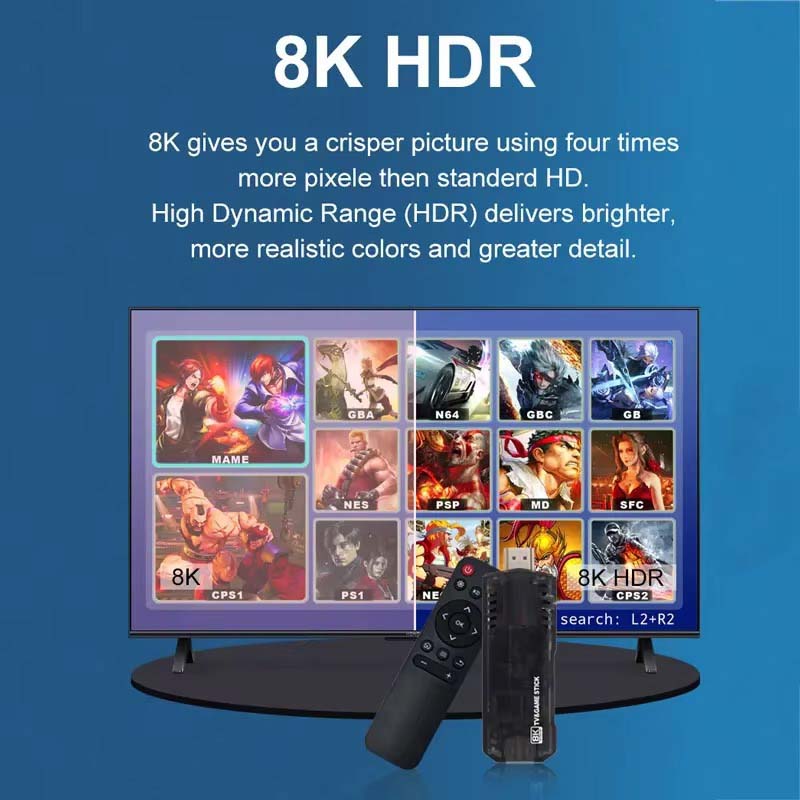 X8 Android TV Box 8K HDR | Dual-System Game Console with 10,000+ Classic Games | Ultra HD Streaming & Gaming Hub | Seamless Android Experience | High-Performance Media Player