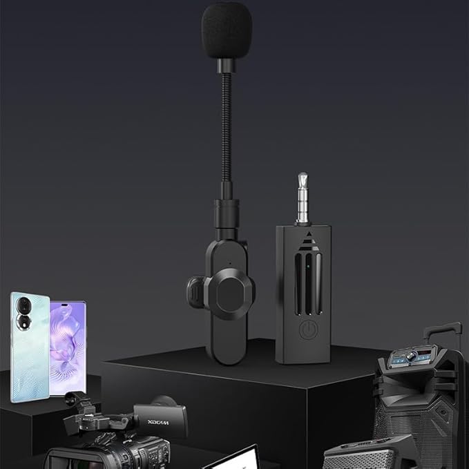 K35D Wireless Microphone – Plug & Play Mini Collar Mic for Vlogging, Streaming & Game Shooting (3.5mm AUX)