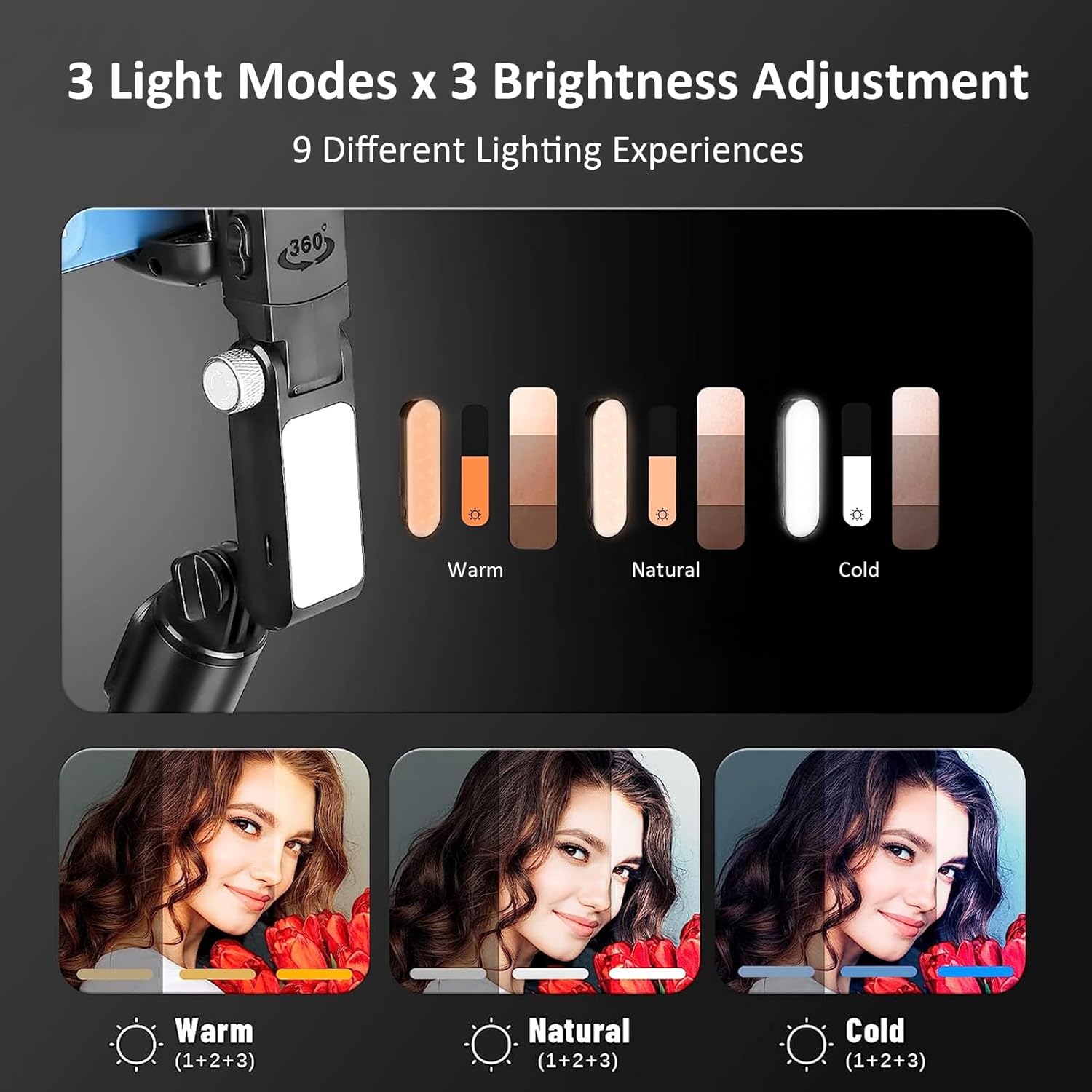 Q18 Mobile Phone Selfie Stick – Anti-Shake Gimbal Stabilizer with Built-In Fill Light, Rechargeable Battery, and Universal Smartphone Compatibility