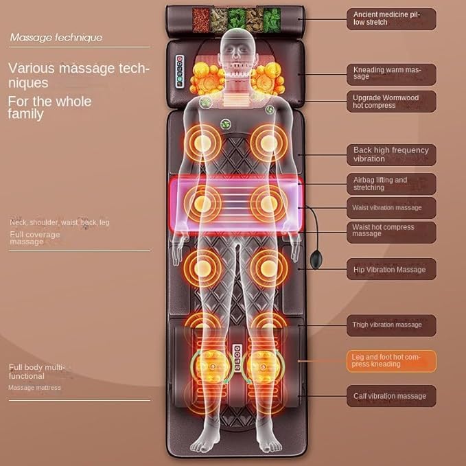 Infrared Heating Massager Cushion | Therapeutic Warmth & Vibrations for Full-Body Comfort