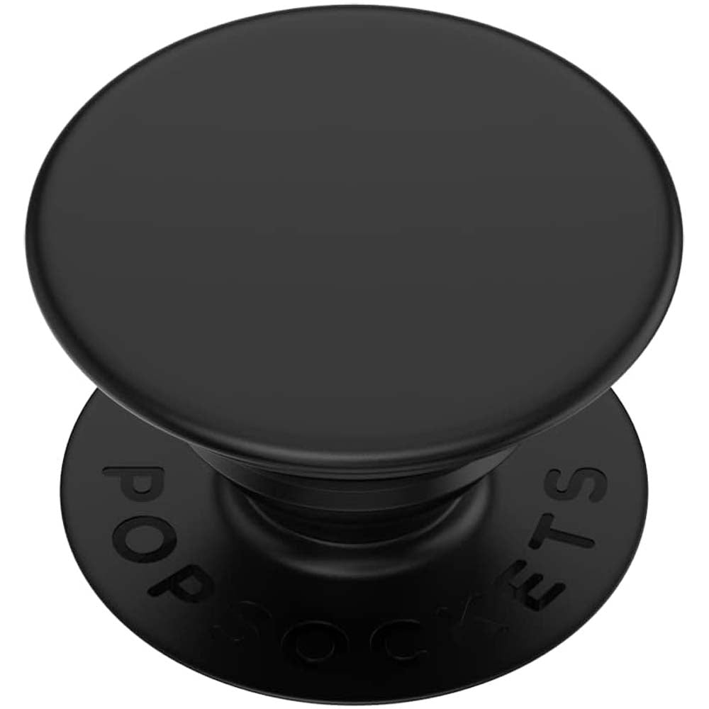 PopGrip with Swappable Top - Black, Phone & Tablet Grip, Stand, and Wireless Charging Compatible Accessory