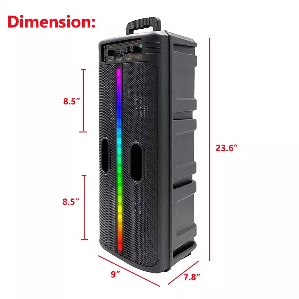Portable 8-Inch Trolley Speaker – Bluetooth, Powerful Bass, USB/AUX Connectivity for Outdoor Events