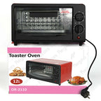 Multi-Function Electric Oven | 12L Mini Air Fryer Chicken Oven | Portable Tabletop Baking Oven with Bakeware & Rack | Stylish Red Compact Cake Oven