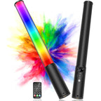 FM-128 RGB LED Light Wand – Adjustable Color & Brightness (2500K–6500K), 12 Scene Effects, Built-in Battery for Photography, Vlogging & Creative Lighting