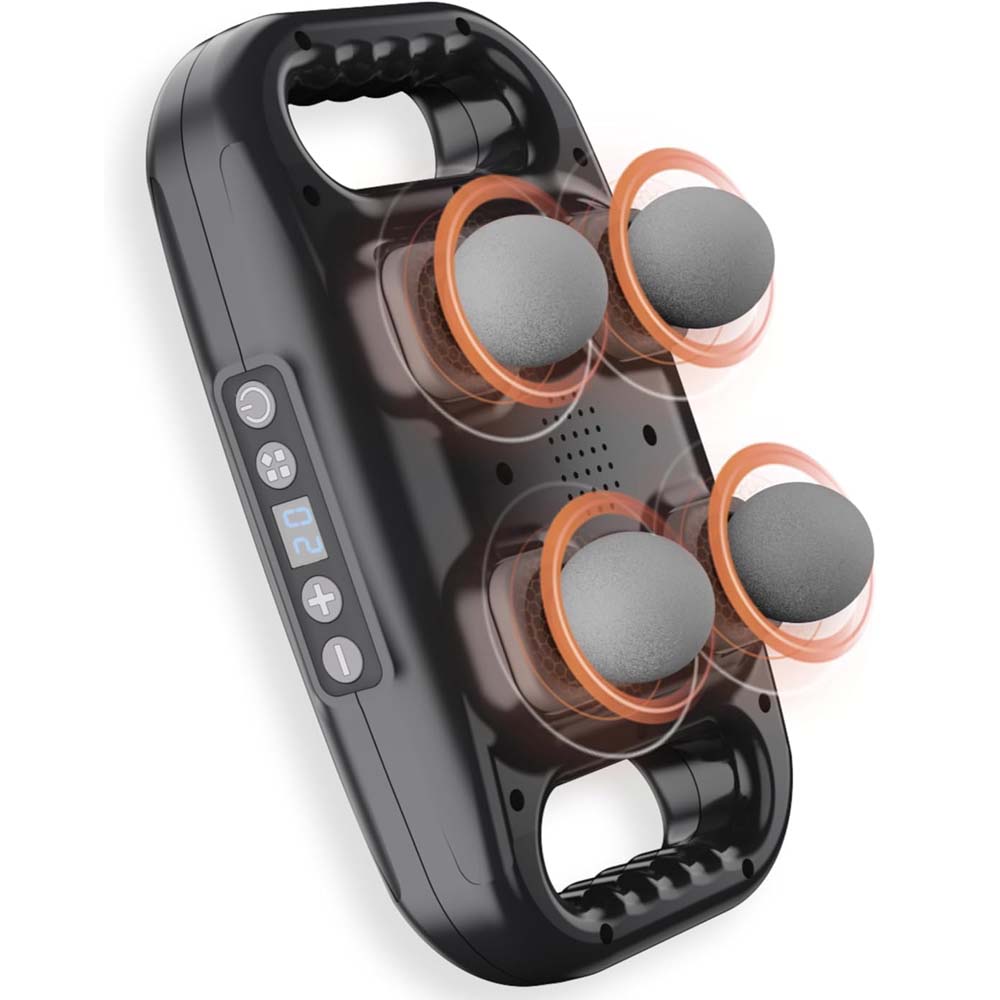4-Head Massage Gun Deep Tissue | 20 Intensity Levels & 6 Massage Modes | Handheld Muscle Massager for Back, Neck, Shoulders, Legs & Full Body Pain Relief