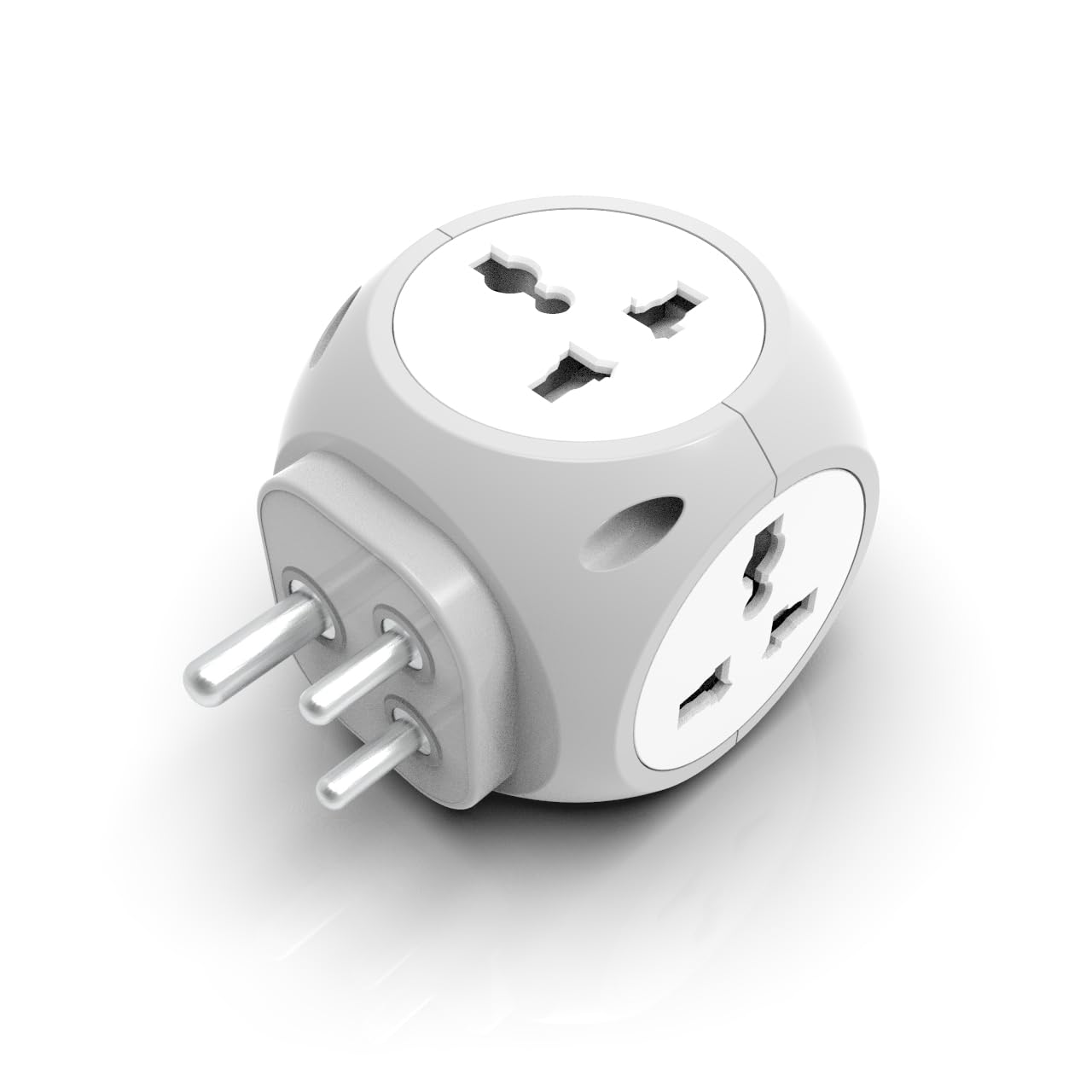 7-in-1 Multi Plug Extension Adapter with 4-Way Wall Outlet, Fast Charging USB Ports, Compact Cordless Power Extender for Home, Office, Travel Use