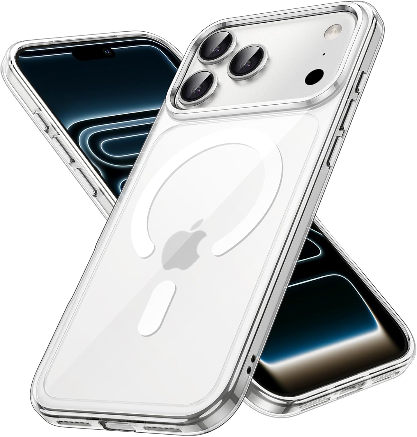 Magnetic Clear Case for iPhone 17 Pro 6.3" (2025) | MagSafe Compatible Shockproof Transparent Bumper Cover with Anti-Scratch Hard Back
