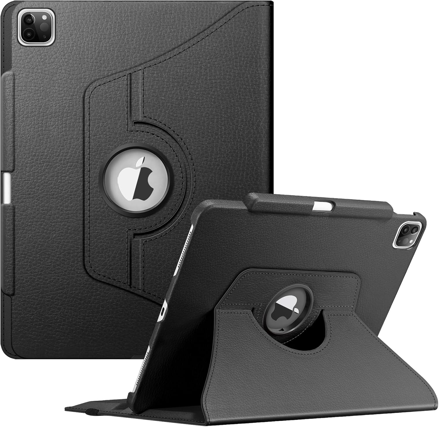 360° Rotating Case for iPad Pro 12.9" (2018–2022) – Auto Sleep/Wake Leather Cover with Pencil Holder & Multi-Angle Stand (Multi Colour)