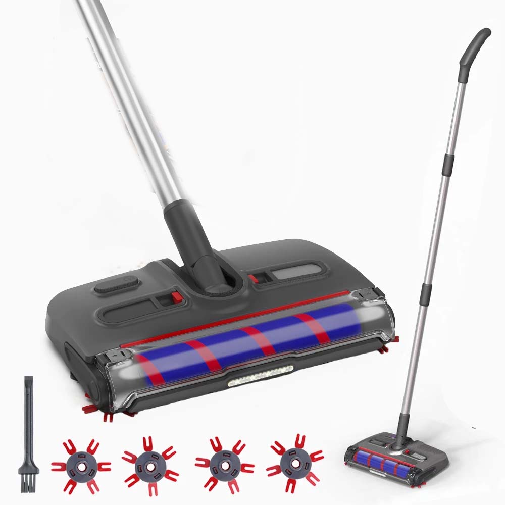 Wireless Electric Sweeper Carpet Cleaner | Handheld Portable Floor Cleaning Machine with Rotating Mop | Rechargeable Lightweight Household Cleaner for Carpet, Tile & Hardwood