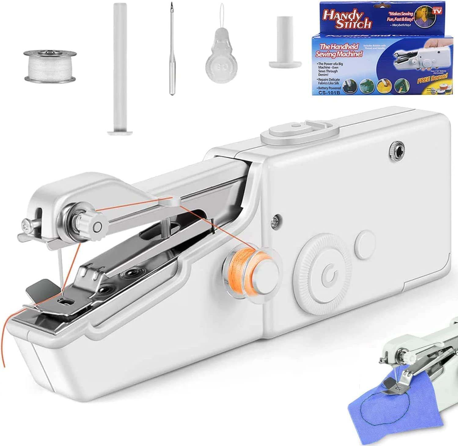 Mini Portable Handheld Sewing Machine | Cordless Electric Quick Stitch Tool for Clothes, Fabric & Travel Repairs | Lightweight, Easy-to-Use Sewing Device for Beginners