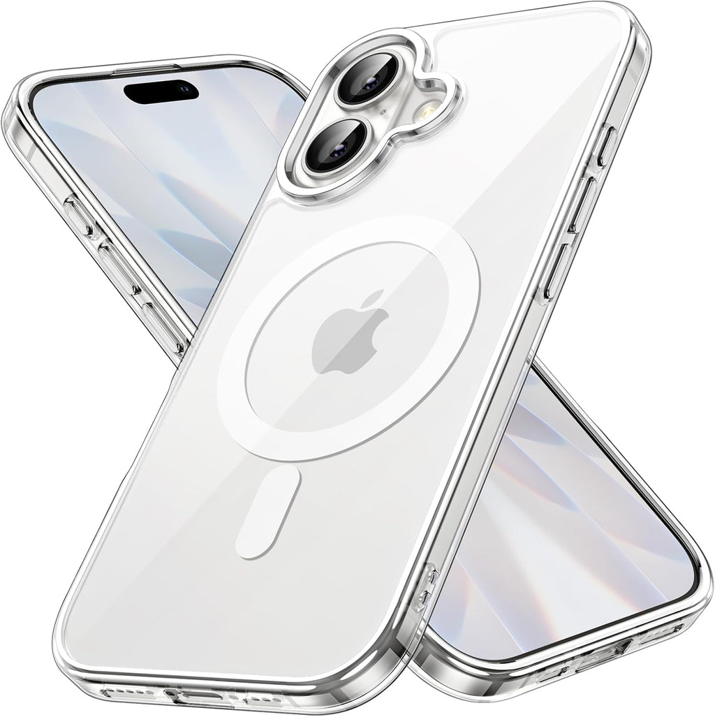Magnetic Clear Case for iPhone 17 6.3" (2025) | MagSafe Compatible Transparent Shockproof Bumper Cover with Anti-Scratch Hard Back & Wireless Charging Support