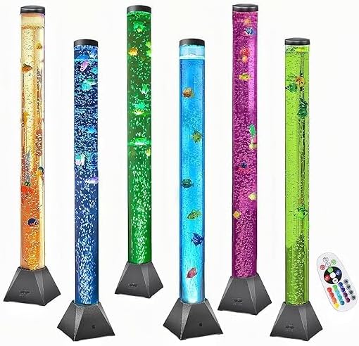 90cm LED Bubble Fish Tank – Large Color-Changing Mood Lamp with Soothing Bubbles, Aquarium Tube Decor for Home, Office, Sensory Rooms, Relaxation, and Ambience