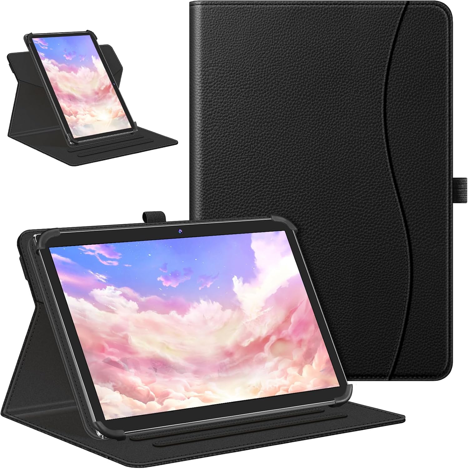 360° Rotating Tablet Case for 10/11-inch Devices – Premium PU Leather Cover with Auto Sleep/Wake, Multi-Angle Viewing, and Full Body Protection