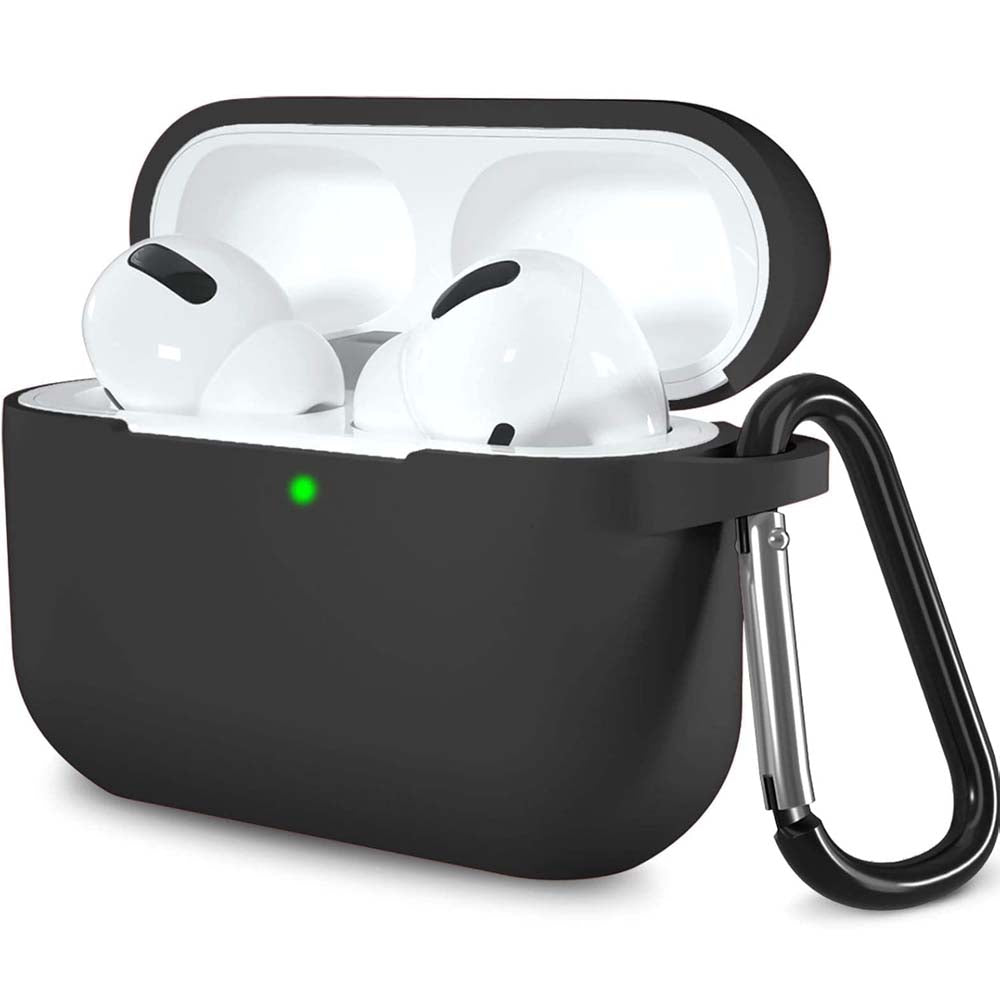 AC05 AirPods Pro Protective Case | Shockproof Silicone Cover with Carabiner Clip | Wireless Charging Compatible & LED Visible | Durable Protection for Apple AirPods Pro