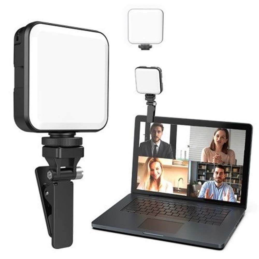 Mini LED Video Light – 6000K Adjustable Brightness 5.5W Fill Lamp with Universal Cold Shoe & Mount for DSLR Cameras, Smartphones, Laptops & Video Conferencing