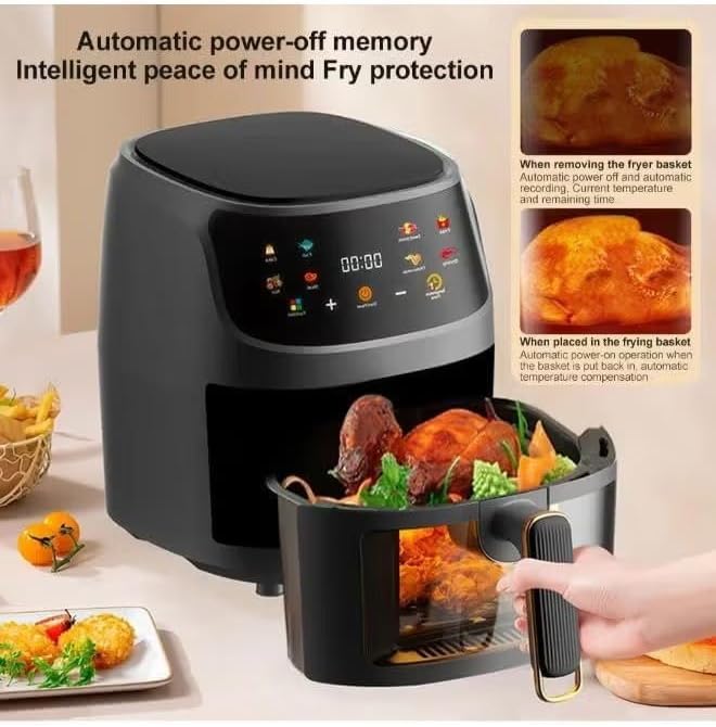 Multifunctional Digital Touch Air Fryer | 8L Capacity, 2400W | Sleek Black Kitchen Appliance