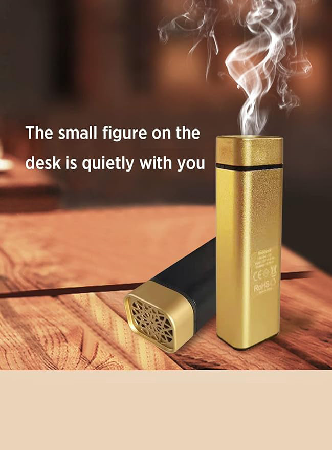 Rechargeable USB Electric Bakhoor Burner (Gold) | Portable Oud Incense Burner | Stylish & Functional Home Accessory