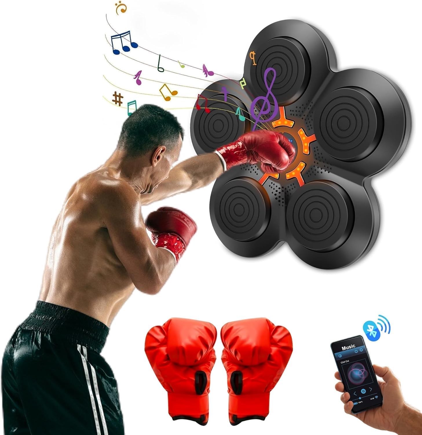 Music Boxing Machine – Electronic Smart Focus & Agility Training | Digital Boxing Target | Wall-Mounted Boxing Pad