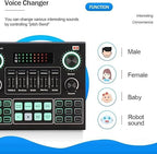 V9 Audio Mixer – Multi-Channel Sound Board with Voice Changer & Effects for Gaming, Streaming, and Podcasting