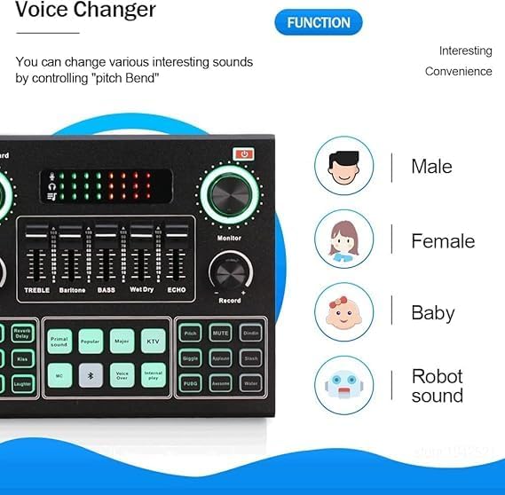 V9 Audio Mixer – Multi-Channel Sound Board with Voice Changer & Effects for Gaming, Streaming, and Podcasting
