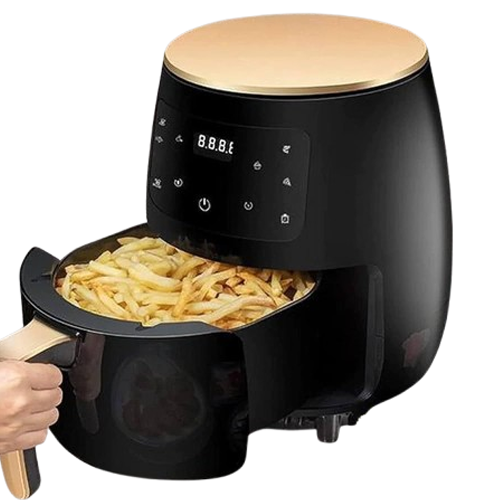 6L Multifunctional Digital Touch Air Fryer – 2400W Sleek Black Design for Healthier Cooking