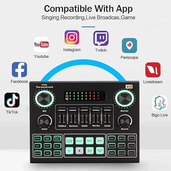V9 Audio Mixer – Multi-Channel Sound Board with Voice Changer & Effects for Gaming, Streaming, and Podcasting