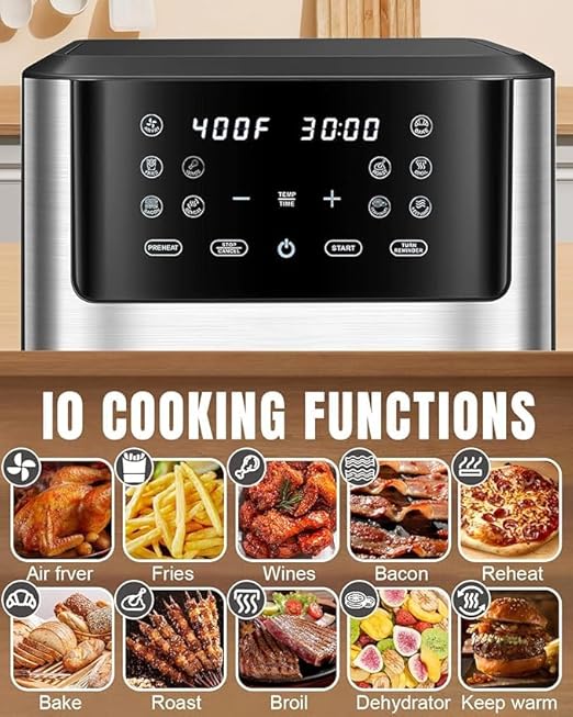Smart Air Fryer – 1500W with Visible Cooking Window, Removable Basket & Precise Timer/Temp Control